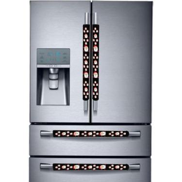 Imagem de Capas para alças de geladeira Miaowater, 4 peças, pretas natalinas