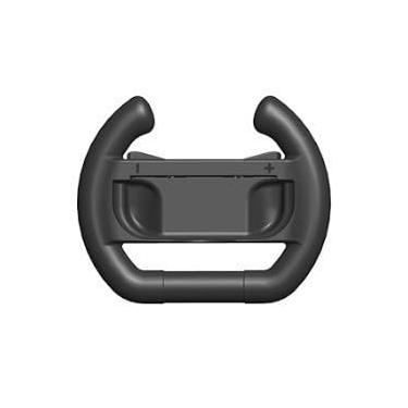 Imagem de Volante Gamer Joy-Con compatível com Nintendo Switch, Acessório de Direção para Jogos de Corrida, Vermelho e Azul, Par de Suportes em Formato de Volante (PRETO)