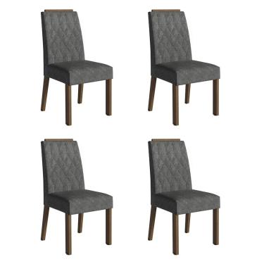 Imagem de Kit 4 Cadeiras de Jantar 4256 com Espaldar Madesa