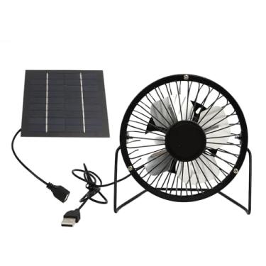 Imagem de TOPINCN Ventilador Solar para Ventiladores Solares Ao Ar Livre, Ventilador Solar de 5W Ventilador de Exaustão USB Ventilador de 360 ​​graus Fan do Painel Solar Ajustável para Estufa para