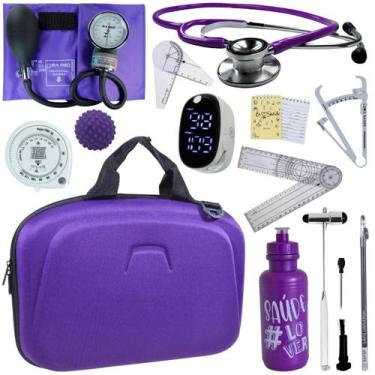 Imagem de Kit Maleta Fisioterapia Goniômetro Pequeno Grande Martelo Buck Adipôme