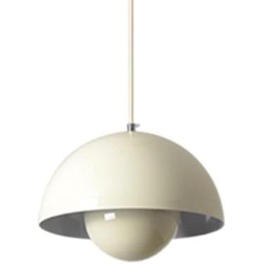 Imagem de Lâmpada Suspensa De Botão De Flor Macaron Estilo Nórdico Abajur Pendente De Teto De Cozinha Moderna Nórdica Luz De Metal De Alumínio Estilo Industrial Luz Suspensa Par, Milky White