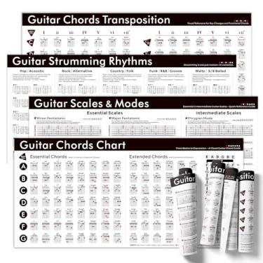 Imagem de Pôster gráfico de ritmos de dedilhar guitarra, mais de 50 padrões de dedilhar para Pop, Rock, Country, Funk e mais – Melhore o tempo, Groove e acompanhamento, 45,7 x 91,6 cm, enrolado em tubo, não