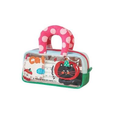 Imagem de Estojo de lápis transparente com estampa de gato de grande capacidade 