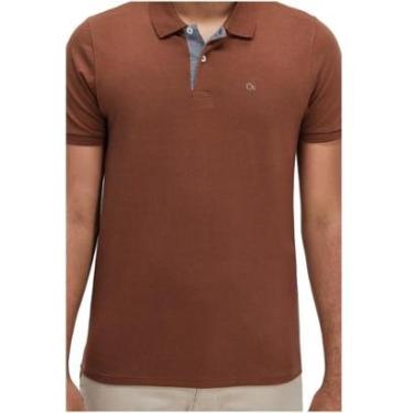 Imagem de Camisa Polo Casual Masculina Ogochi 00749001 Marrom-Masculino