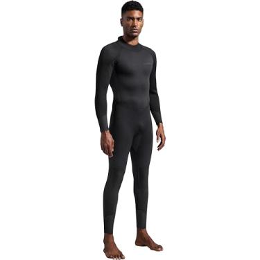 Imagem de Macacão de mergulho masculino Dark Lightning de 3 mm para mergulho, mergulho com snorkel, surfe, grosso e quente para vários esportes aquáticos (masculino GG)