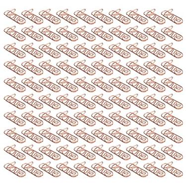 Imagem de 100 peças clipes de papel em forma de coração em ouro rosa metal galvanizado leve portátil para organização de documentos domésticos no escritório com caixa de armazenamento (Amor)