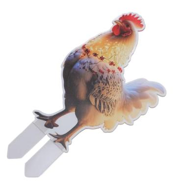 Imagem de ZJchao Sinal de Quintal de Frango de Natal, Decoração Externa de Galo de Dupla Face Em Acrílico Resistente à água Com Estaca de, para Quintal de Jardim de Gramado (DCJ0010)