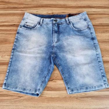 Imagem de Bermuda Masculina Jeans Claro Wolfgan Plus Size