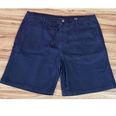 Imagem de Bermuda Mascuina Sarja Azul Marinho Plus Size Wolfgan