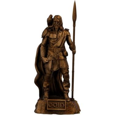 Imagem de Estátua Imagem Odin Mitologia Nórdica - Versão 5 (Cor Cobre Antigo)