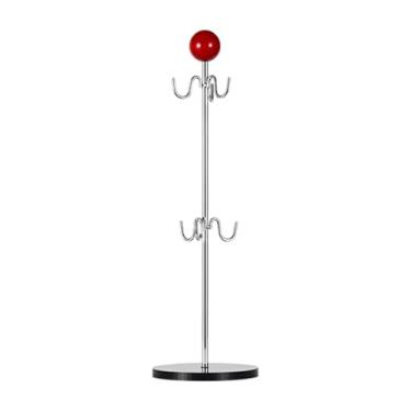 Imagem de Suporte para escorredor de metal para copos, suporte para distribuição de copos - Ganchos para canecas à prova de ferrugem | Rack para copos que economiza espaço com estrutura invertida para cozinha,