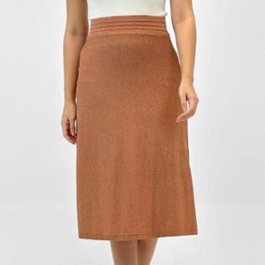 Imagem de Saia Via Tricot Midi Godê Modal Feminina-Feminino