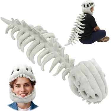 Imagem de Conjunto de fantasia de esqueleto de dinossauro 2026 novo conjunto realista de Halloween divertido espinossauro de pelúcia dinossauro com extensão de lombada para festa, fantasia divertida de cosplay