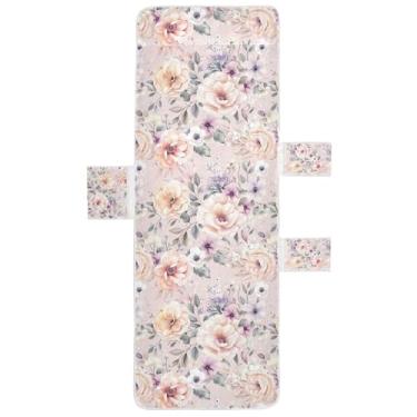 Imagem de STAYTOP Linda capa de toalha de espreguiçadeira peônias, capa macia para espreguiçadeira, capas de cadeira de praia com bolsos para jardim ao ar livre, pátio, pátio, banhos de sol, gramado, 216 x 76