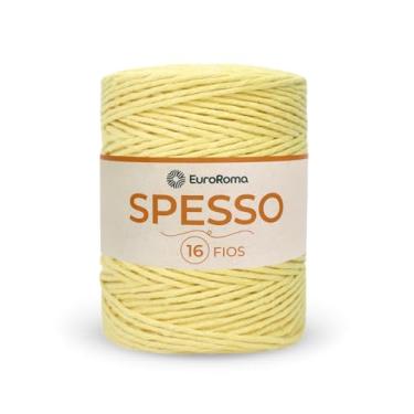 Imagem de Barbante Spesso 16 Fios - EuroRoma - 1kg - Cor Amarelo Bebê | Para Crochê, Tricí´, Tear, Macramê e Artesanato