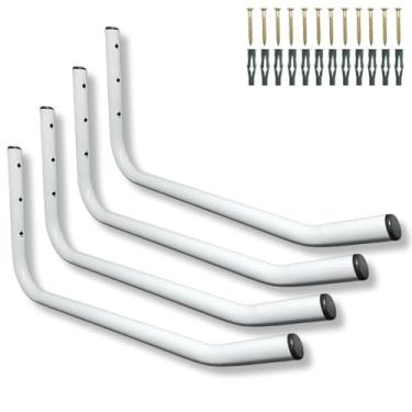 Imagem de Quatro Ganchos Design Multiuso Mangueira Cadeira Bicicleta Suporte Fixo De Parede (Branco)