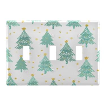 Imagem de Burbuja Capa de placa de parede para interruptor de luz de árvore de Natal, placa decorativa de parede, parafusos incluídos, 3 faixas
