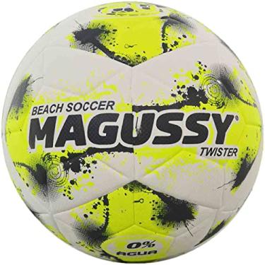 Imagem de Bola Futebol De Praia Beach Soccer Twister Magussy [Cor: Branco/Amarelo/Preto]