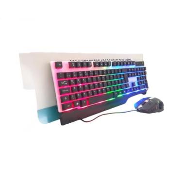 Imagem de Teclado Gamer RGB com Mouse, LED Multicolorido, Kit Combo para PC, Design Iluminado