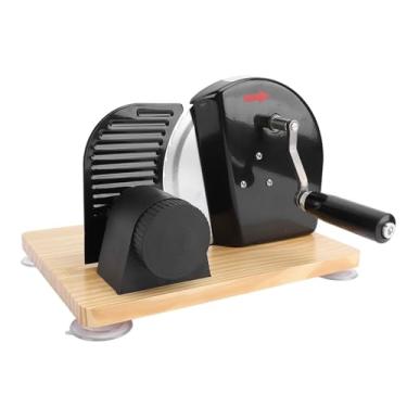 Imagem de Cryfokt Cortador de Pão de Aço Inoxidável Ajustável para Cozinha de Padaria de Pão Caseiro, Cortador de Pão Manual Acionado por Engrenagem para Fatias Grossas, Espessura de 0-15 Mm, Alça Ergonômica,