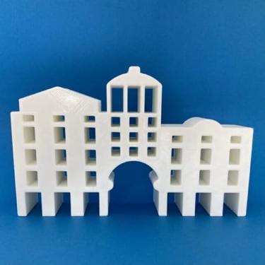 Imagem de CCMQ Casa de Cultura Mário Quintana Miniatura Decorativa Em PLA Design Minimalista Colecionáveis 10x8x5 Cm