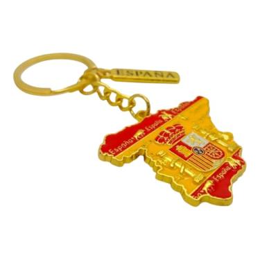 Imagem de BDM Chaveiro original da Espanha com a silhueta do país e a bandeira nacional para homens e mulheres.