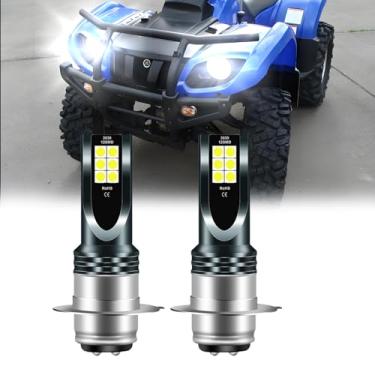 Imagem de ZNEOEW Adequado para lâmpadas de farol de LED Yamaha GRIZZLY 600 (1998-2001) P15D H6 H6M, lâmpadas H6 ATVS UTV, lâmpadas 500% Brightnes 6000K brancas 55W H6M, Plug and Play, IP68, pacote com 2