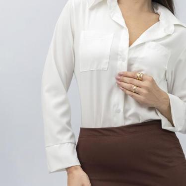 Imagem de Camisa Feminina Social Moda Elegante E Casual Confortável Look Tendênc