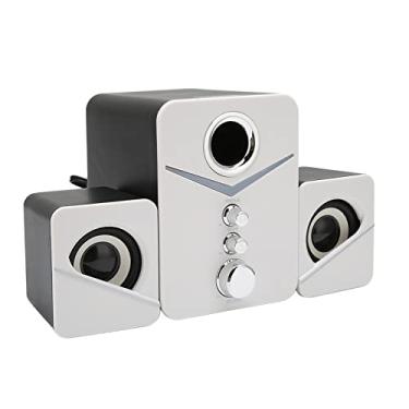 Imagem de aqxreight D-221 Alto-falante para Computador Deep Bass Mini Alto-falante de Mesa de 2.1 Canais para Festa de Casamento Preto Atualizou o Volume, Acenando para você que 3 -falantes Têm Os -falantes