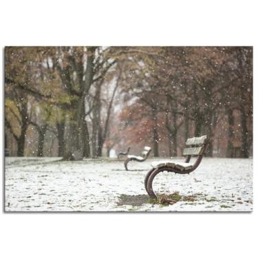 Imagem de Bench Poster Winter Canvas Prints Park Wall Art For Home 1 painéis Decorações Noframed 30.5 cmx20.3 cm