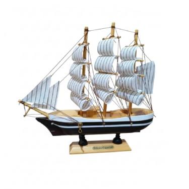 Imagem de Barco Vela Madeira 21 cm Decoração Náutica Sailingstory Sailingships Veleiro Artesanal Edição Especial Premium