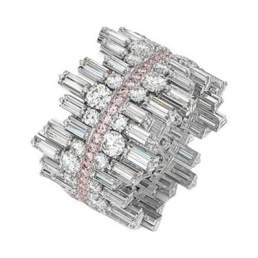 Imagem de Anel De Luxo Irregular Para Mulheres Com Zircônia Micro Pavê, Anel De 