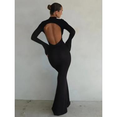 Imagem de Vestido Feminino Justo Sem Costas Estilo Sereia Para Festas E Formatur