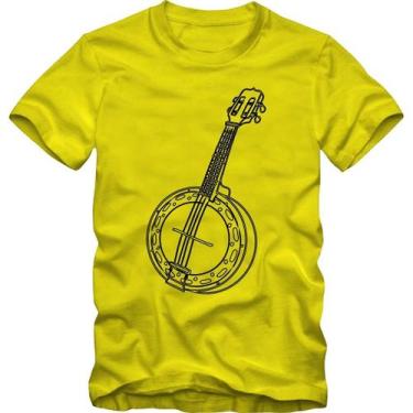 Imagem de Camiseta Masculina Estampa Samba Pagode Banjo Algodão Confortável Mang