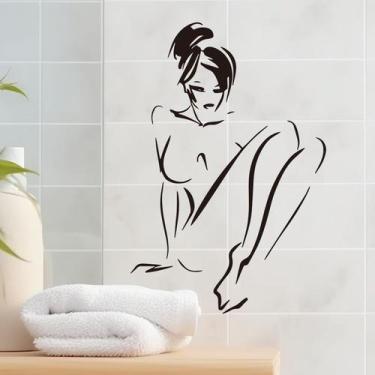 Imagem de Adesivos de parede Minimalist Line Art Woman PVC 20x30cm - yiweisai