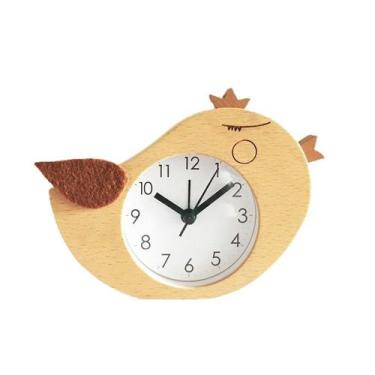 Imagem de Despertador fofo em madeira de faia silenciosa em forma de pássaro 14,