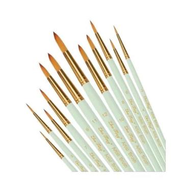 Imagem de Conjunto De 12 Pincéis De Pintura Para Artistas Com Pontas Redondas Ve