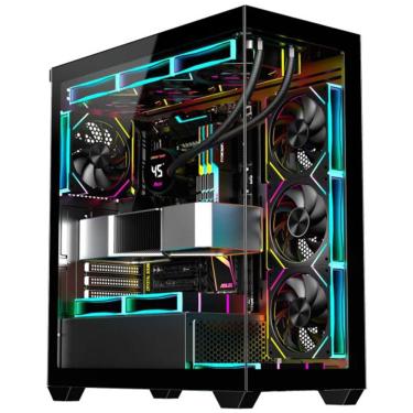 Imagem de Gabinete Gamer Aquário K-MEX Torre Negra CG-36DY, Frontal e Lateral em Vidro Temperado, ATX, USB 3.0, Preto - CG36DYRH001CB0X