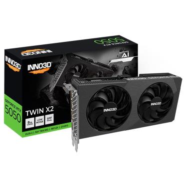 Imagem de Placa de Video Inno3D Nvidia GeForce RTX 5050 Twin X2, 8GB GDDR6, 128-bit, DLSS, Ray Tracing - N50502-08D6-174071N