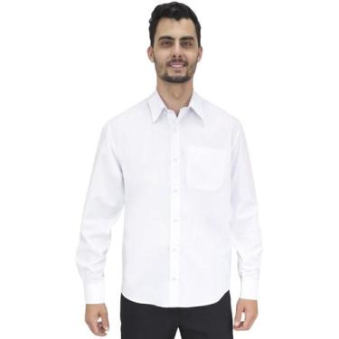 Imagem de Camisa social masculina manga longa - Demorgan Uniformes, Branco, EGG