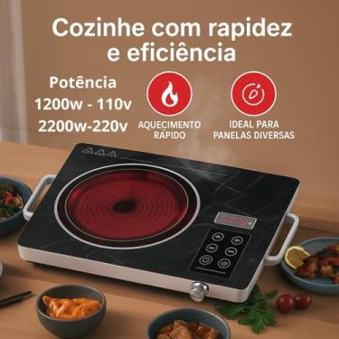 Imagem de Fogão Elétrico Portátil 1 Boca Casa Cozinha Panelas Aquecimento Portát