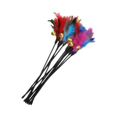 Imagem de Conjunto De Varinhas Interativas Para Gatos Com Penas Coloridas E Sino