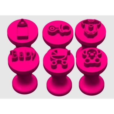 Imagem de Kit 7 Pçs Carimbos Chá De Bebê Neném Brigadeiros E Doce molde marcador
