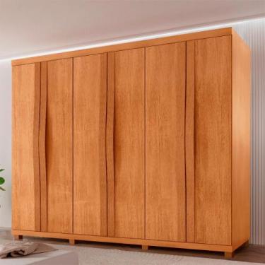 Imagem de Guarda Roupa Casal Rommeo 100 MDF 6 Portas e 6 Gavetas com Pés Moderna
