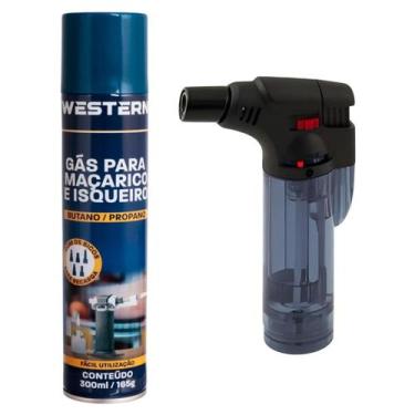 Imagem de Kit Mini Maçarico Cinza Portátil a Gás Recarregável BJ8631 BJPOP e Ref