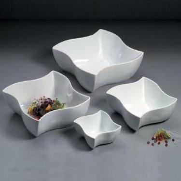 Imagem de 12 Tigela Melamina 500ml Branca Ondulada Premium Reforçada - Best