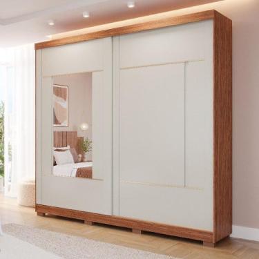 Imagem de Guarda Roupa Olívia Panan com Espelho 2 Portas Corrediças Pés Inclusos