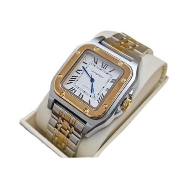 Imagem de Relógio Mecânico Masculino Quadrado Com Design Esqueleto, Corda Automá