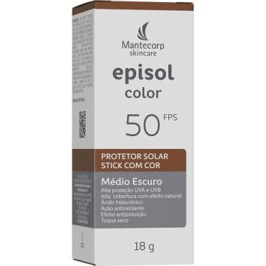 Imagem de Protetor Solar Facial Episol Color Stick FPS50 Médio Escuro 18g